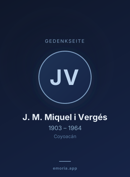 Gedenkportrait von J. M. Miquel i Vergés