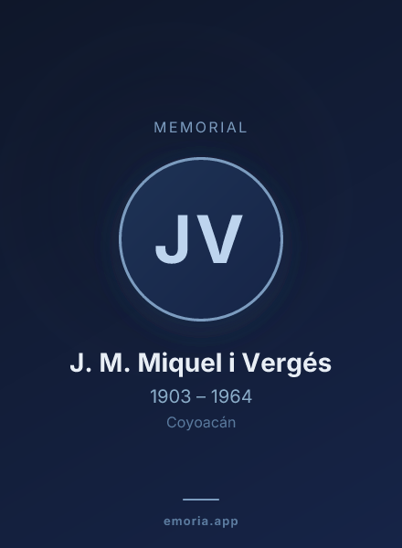 Memorial portrait of J. M. Miquel i Vergés