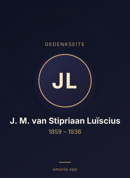 Gedenkportrait von J. M. van Stipriaan Luïscius