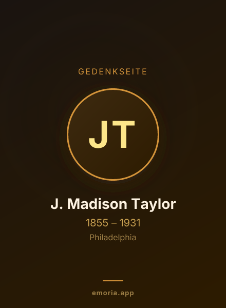 Gedenkportrait von J. Madison Taylor