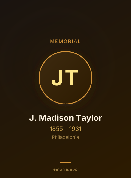 Memorial portrait of J. Madison Taylor