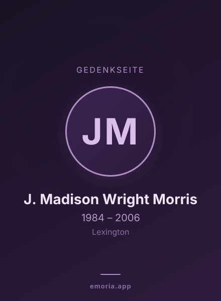 Gedenkportrait von J. Madison Wright Morris