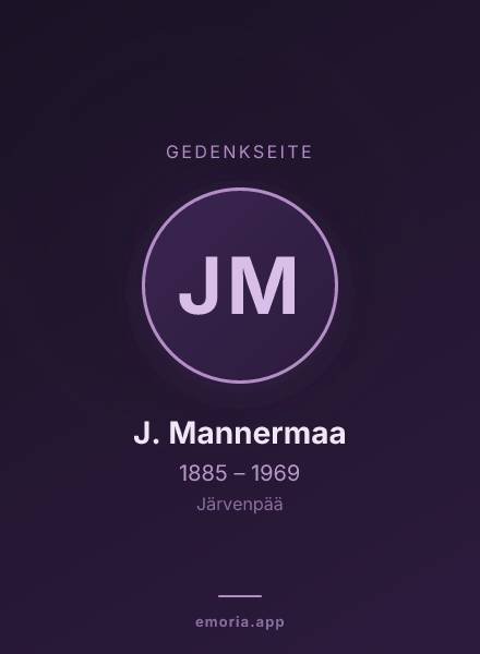 Gedenkportrait von J. Mannermaa