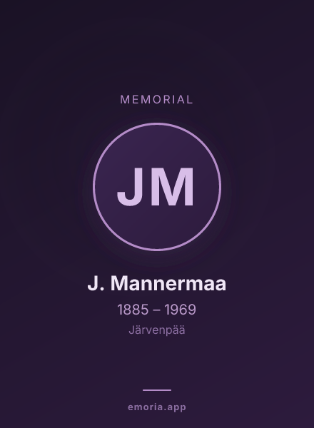 Memorial portrait of J. Mannermaa