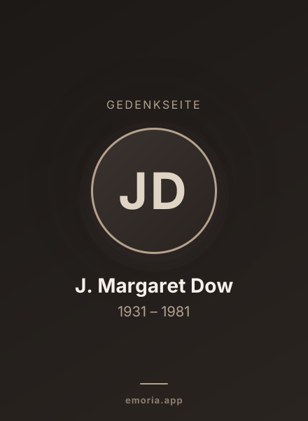 Gedenkportrait von J. Margaret Dow
