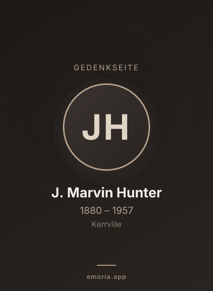 Gedenkportrait von J. Marvin Hunter