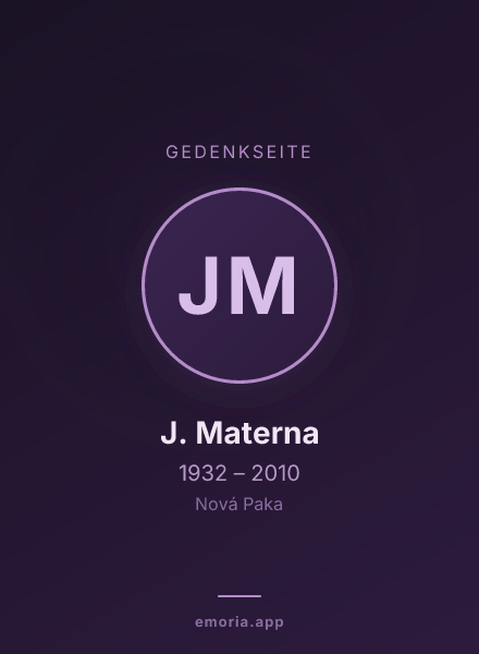 Gedenkportrait von J. Materna