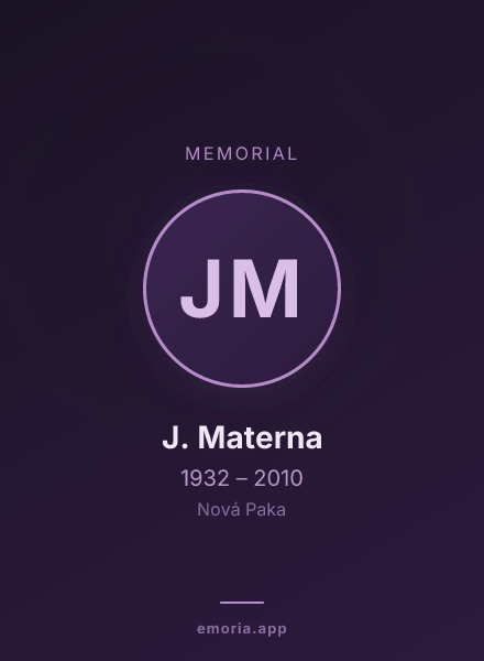 Memorial portrait of J. Materna