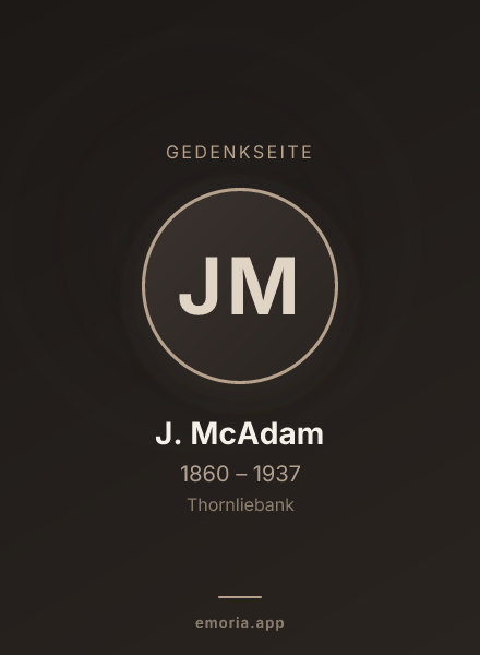 Gedenkportrait von J. McAdam