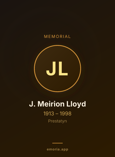 Memorial portrait of J. Meirion Lloyd