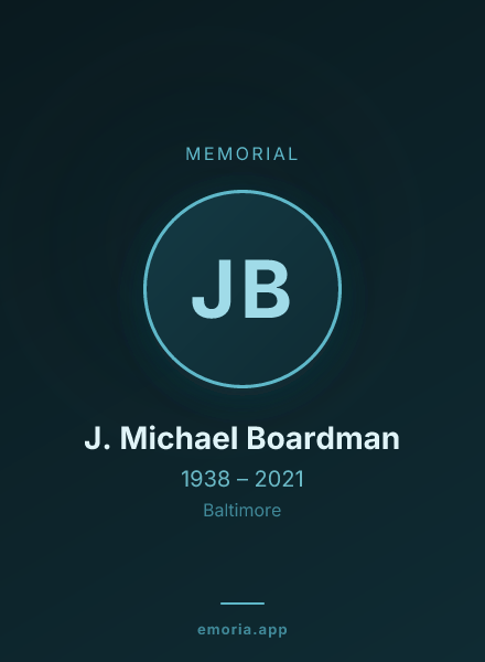 Memorial portrait of J. Michael Boardman