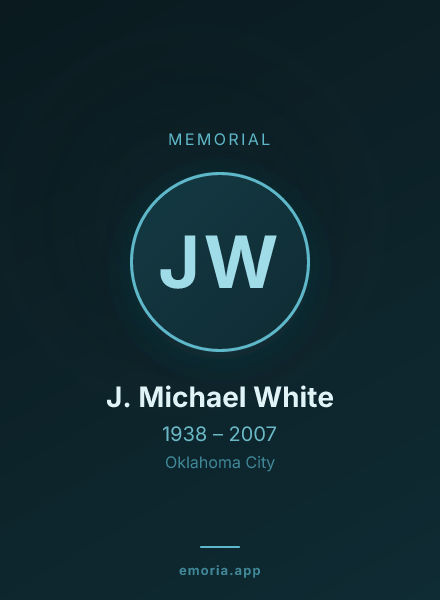 Memorial portrait of J. Michael White