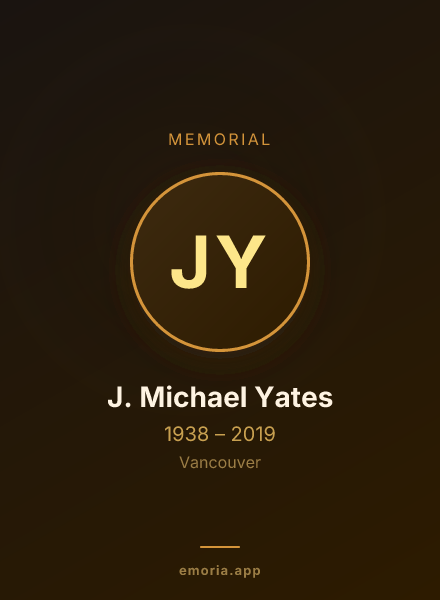 Memorial portrait of J. Michael Yates
