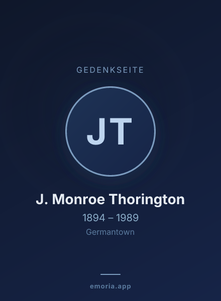 Gedenkportrait von J. Monroe Thorington