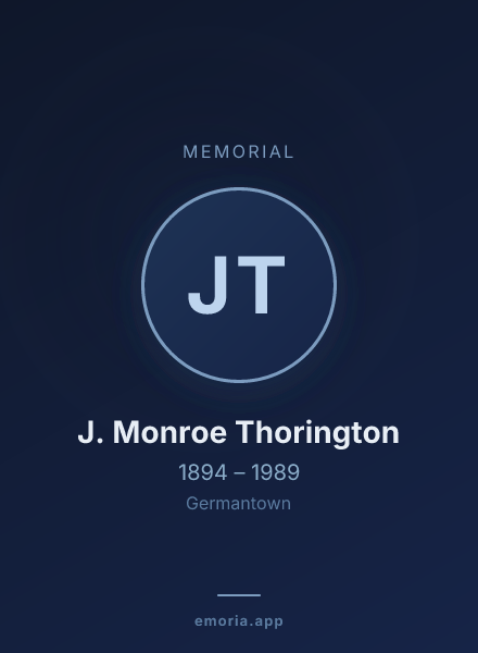 Memorial portrait of J. Monroe Thorington