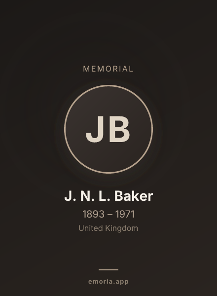 Memorial portrait of J. N. L. Baker