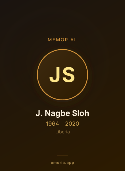 Memorial portrait of J. Nagbe Sloh
