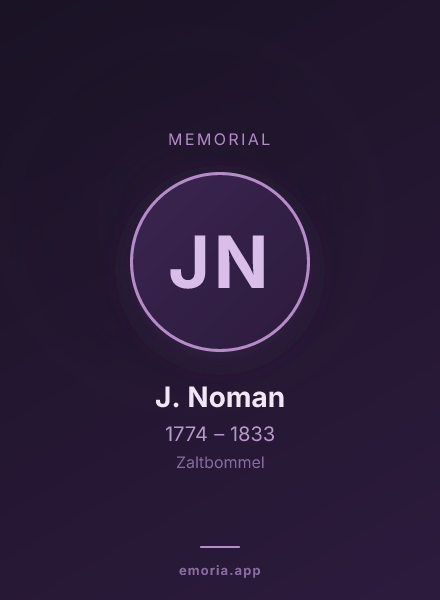 Memorial portrait of J. Noman