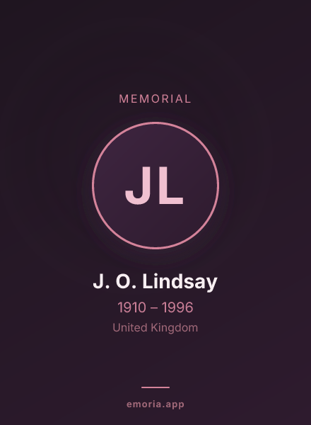 Memorial portrait of J. O. Lindsay