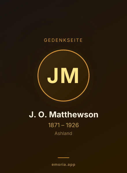Gedenkportrait von J. O. Matthewson