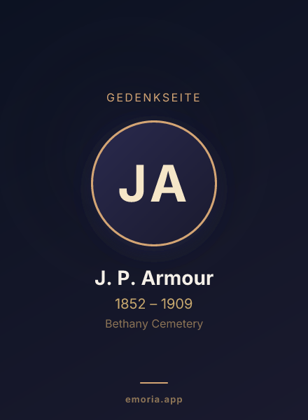 Gedenkportrait von J. P. Armour