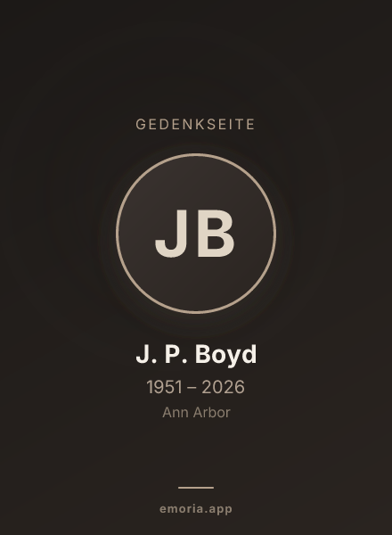 Gedenkportrait von J. P. Boyd