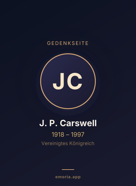 Gedenkportrait von J. P. Carswell