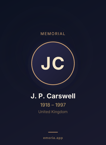Memorial portrait of J. P. Carswell