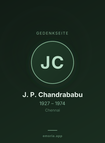 Gedenkportrait von J. P. Chandrababu