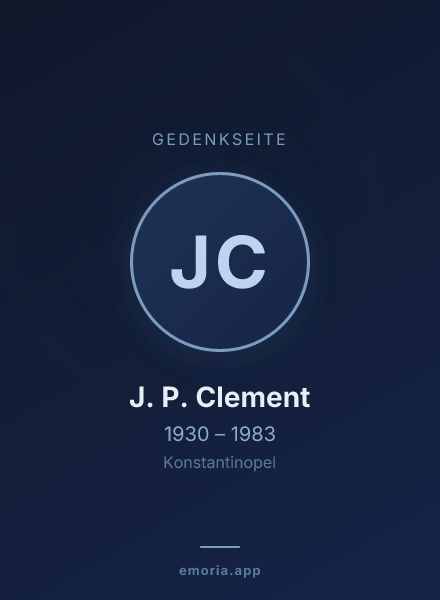 Gedenkportrait von J. P. Clement