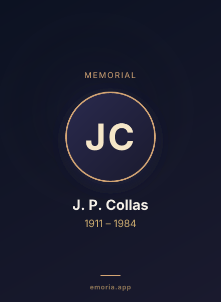 Memorial portrait of J. P. Collas