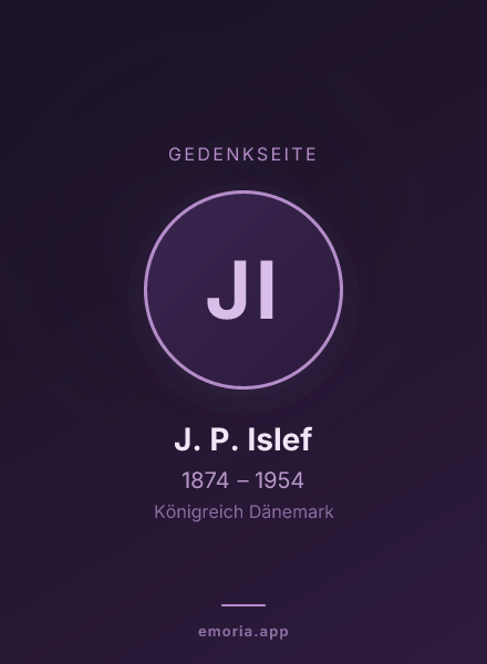 Gedenkportrait von J. P. Islef