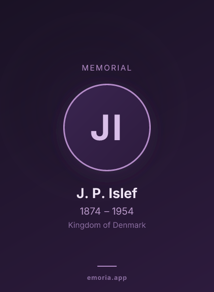 Memorial portrait of J. P. Islef