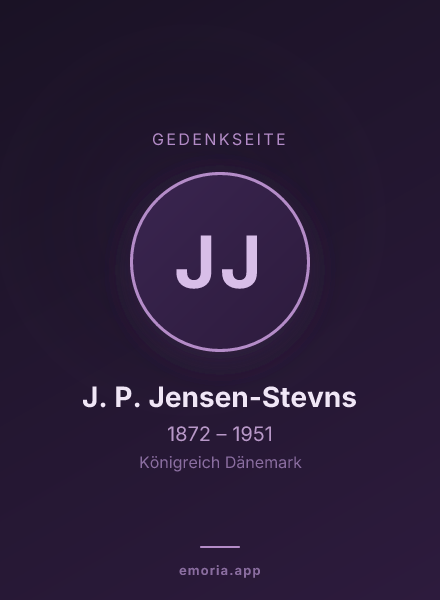 Gedenkportrait von J. P. Jensen-Stevns