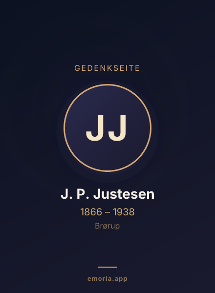 Gedenkportrait von J. P. Justesen