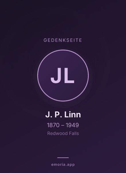 Gedenkportrait von J. P. Linn