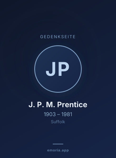 Gedenkportrait von J. P. M. Prentice