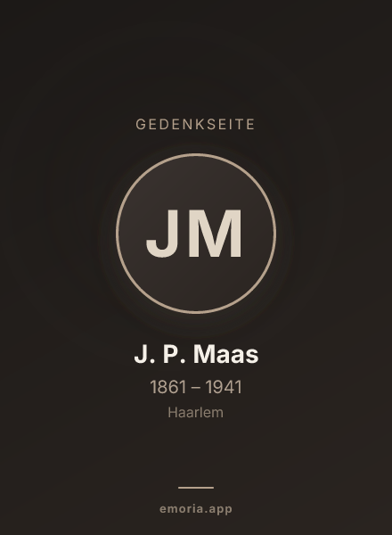 Gedenkportrait von J. P. Maas