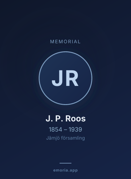 Memorial portrait of J. P. Roos