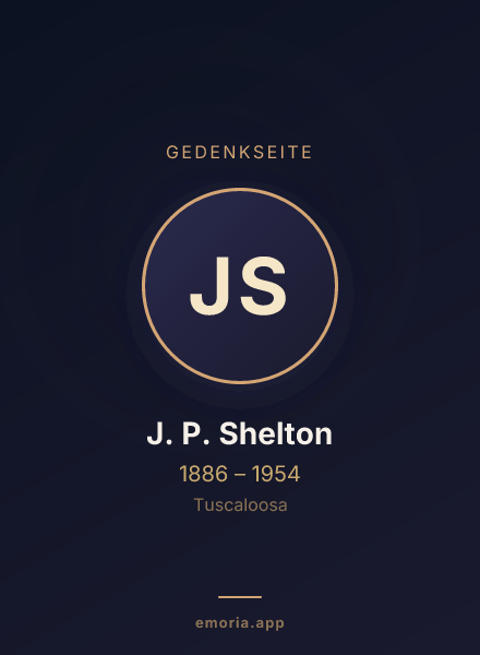 Gedenkportrait von J. P. Shelton