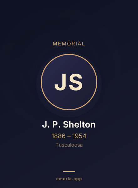 Memorial portrait of J. P. Shelton