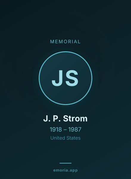 Memorial portrait of J. P. Strom