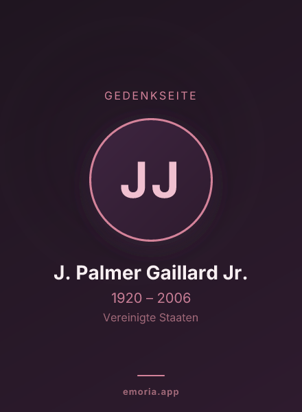 Gedenkportrait von J. Palmer Gaillard Jr.