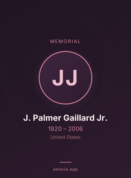 Memorial portrait of J. Palmer Gaillard Jr.