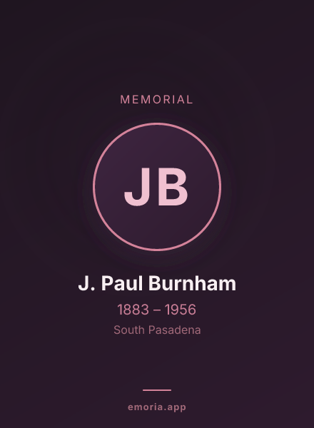 Memorial portrait of J. Paul Burnham