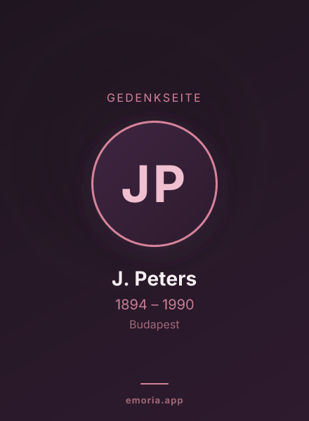 Gedenkportrait von J. Peters