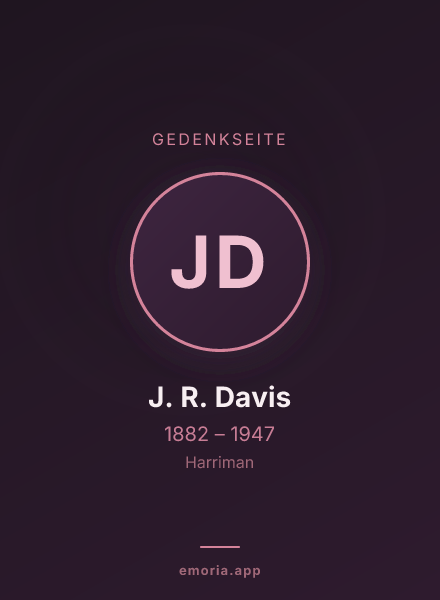 Gedenkportrait von J. R. Davis