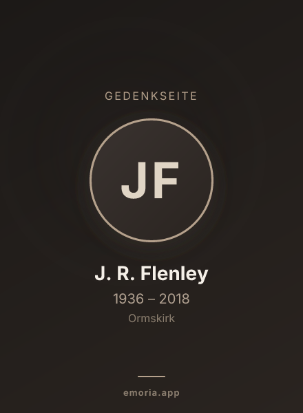 Gedenkportrait von J. R. Flenley