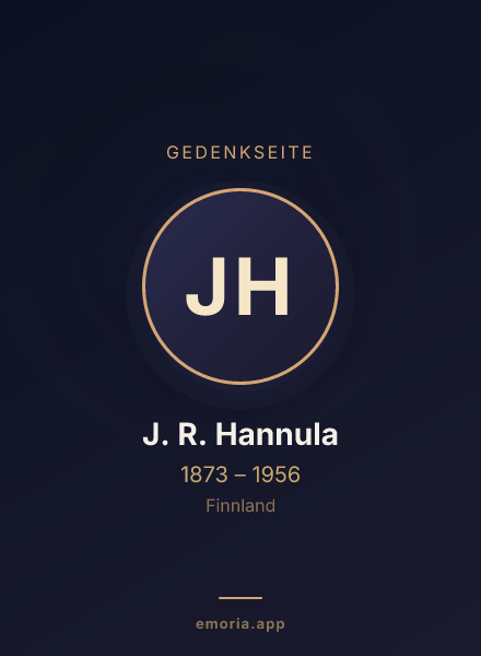 Gedenkportrait von J. R. Hannula