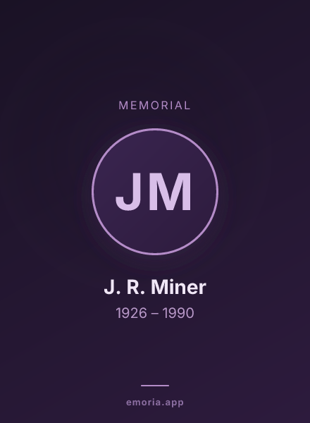 Memorial portrait of J. R. Miner
